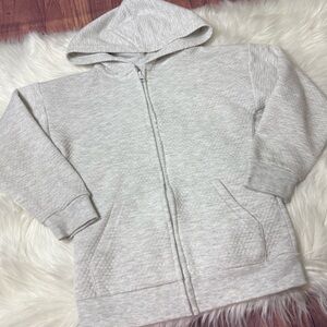 Primark Little Boy Size 7-8 Years Light Gray Textured Zipper Up Hoodie